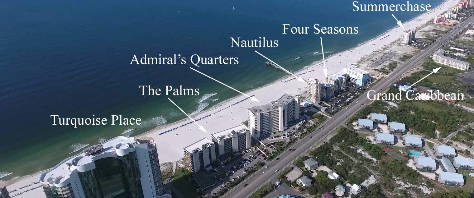 Aerial Condo Map Of Orange Beach   Aerial Central Orange Beach 